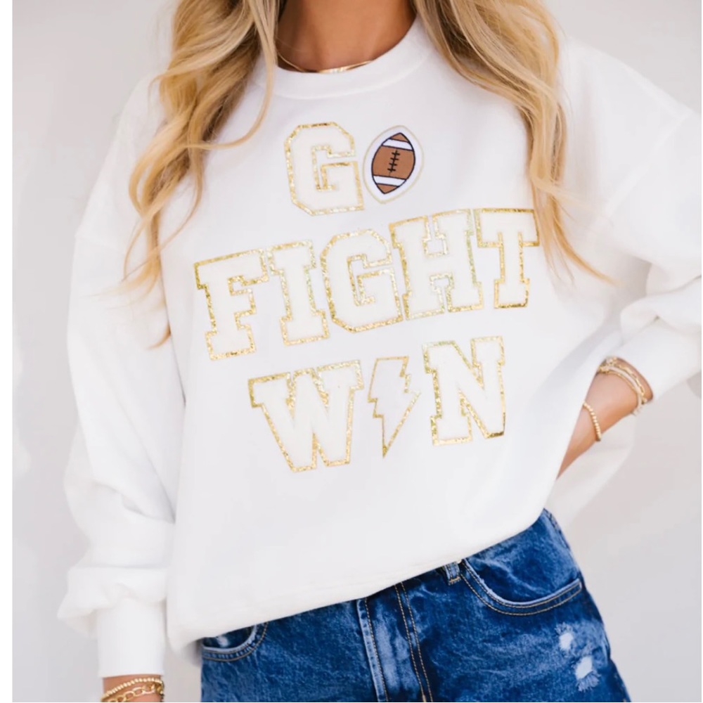 Judith March, Go Fight Win sweatshirt, size large